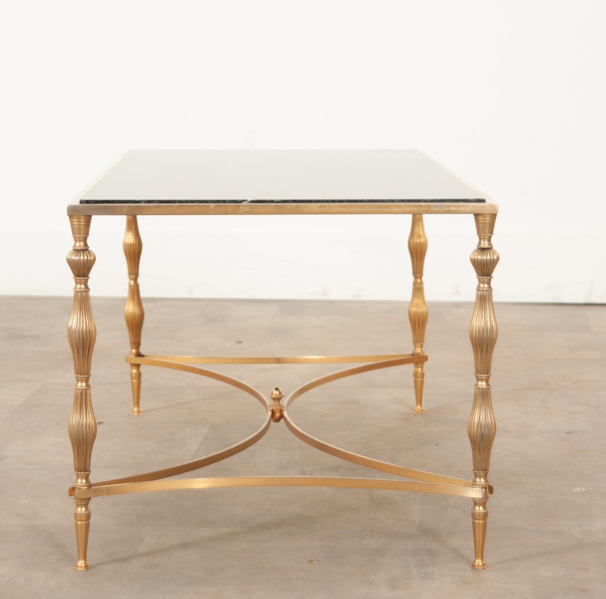 French Brass & Marble Cocktail Table For Sale 2