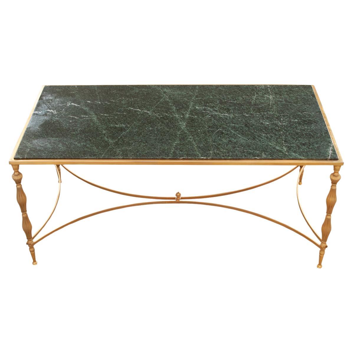 French Brass & Marble Cocktail Table