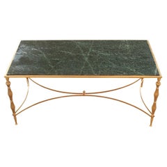 Used French Brass & Marble Cocktail Table