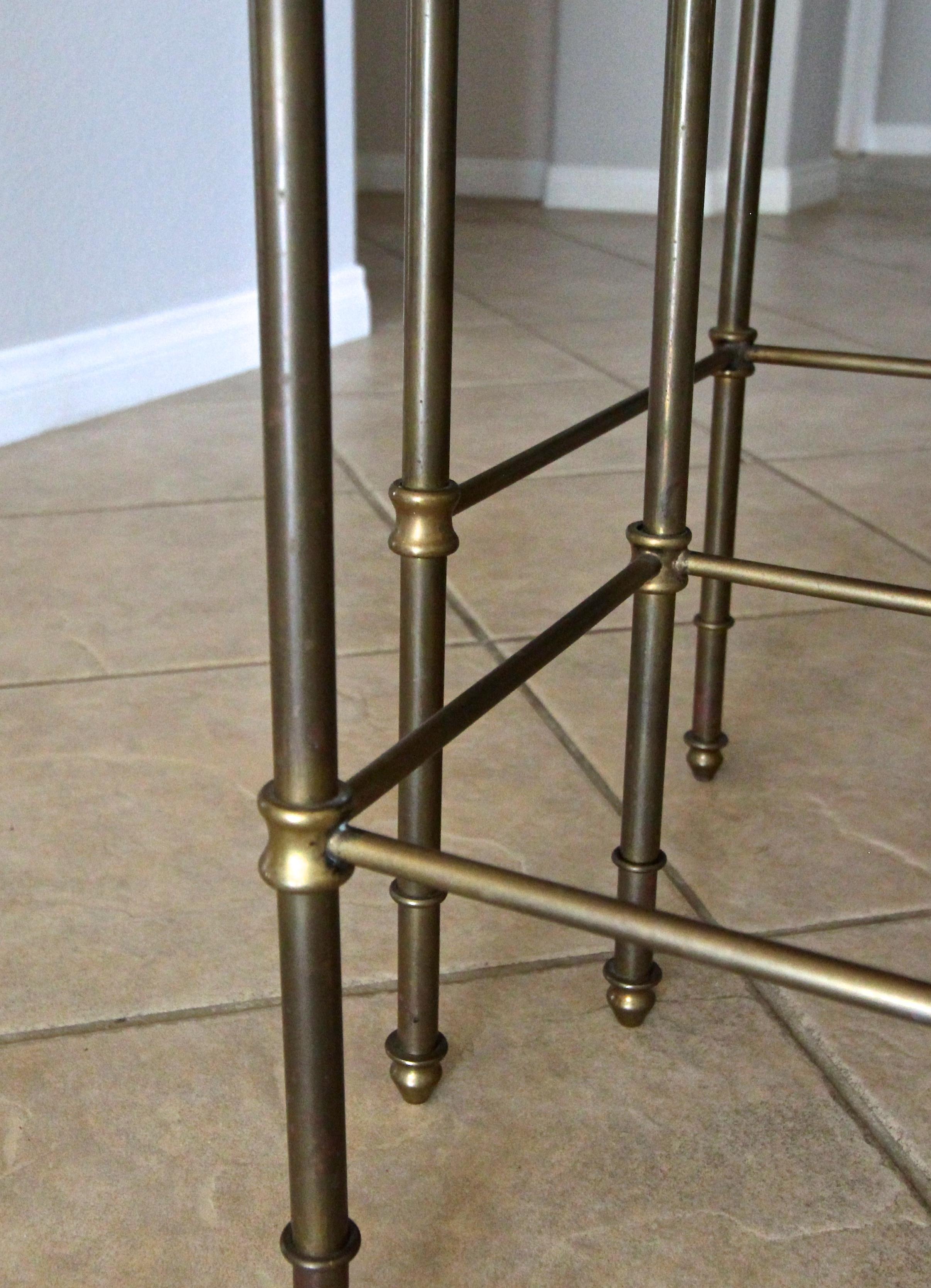 French Brass Mirrored Tops Nesting or Side Tables For Sale 12