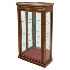 French Brass Mounted Mahogany and Marble Vitrine