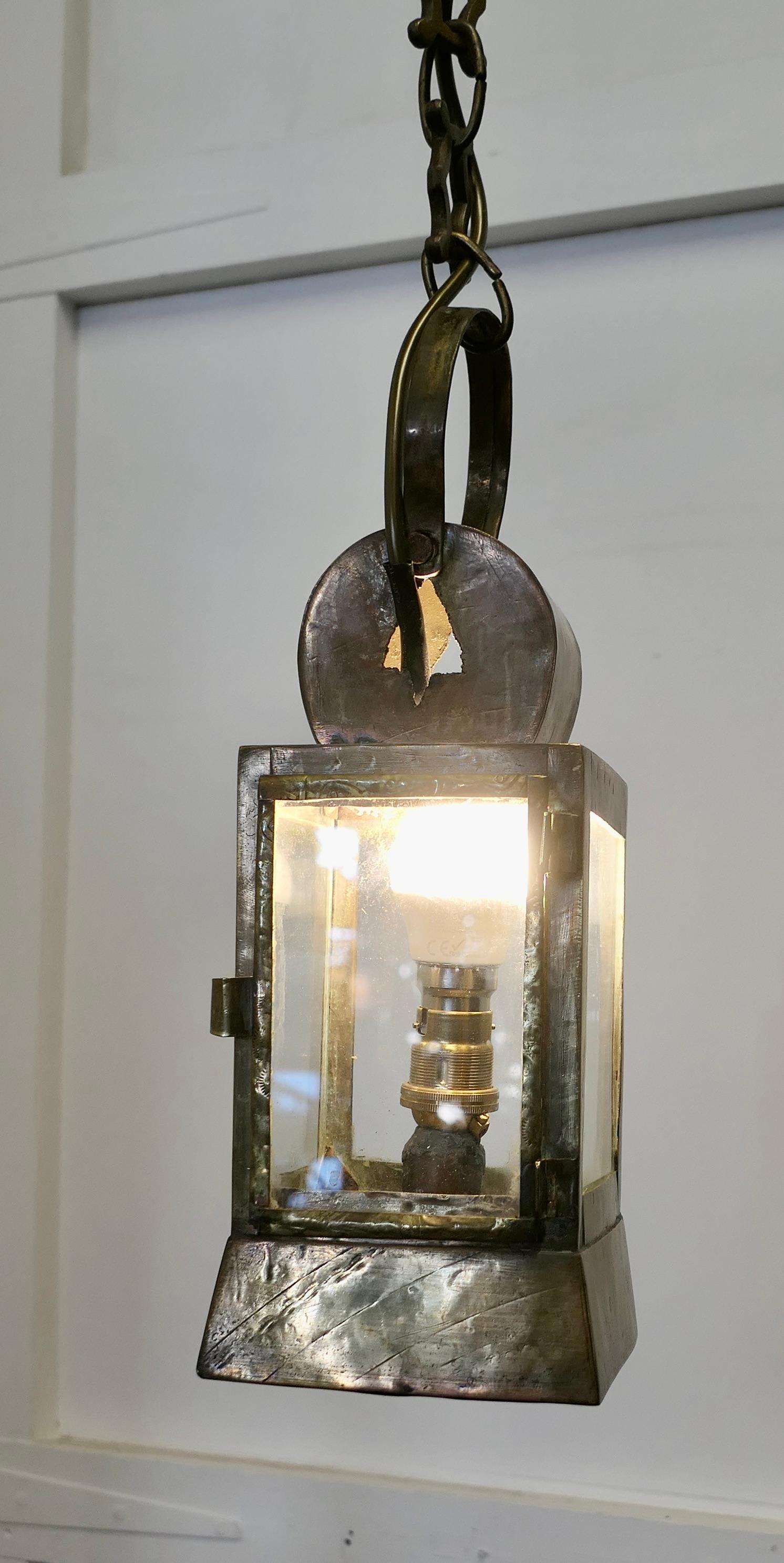 French Provincial French Brass Night Watchman’s Lantern  This is a lovely piece  For Sale