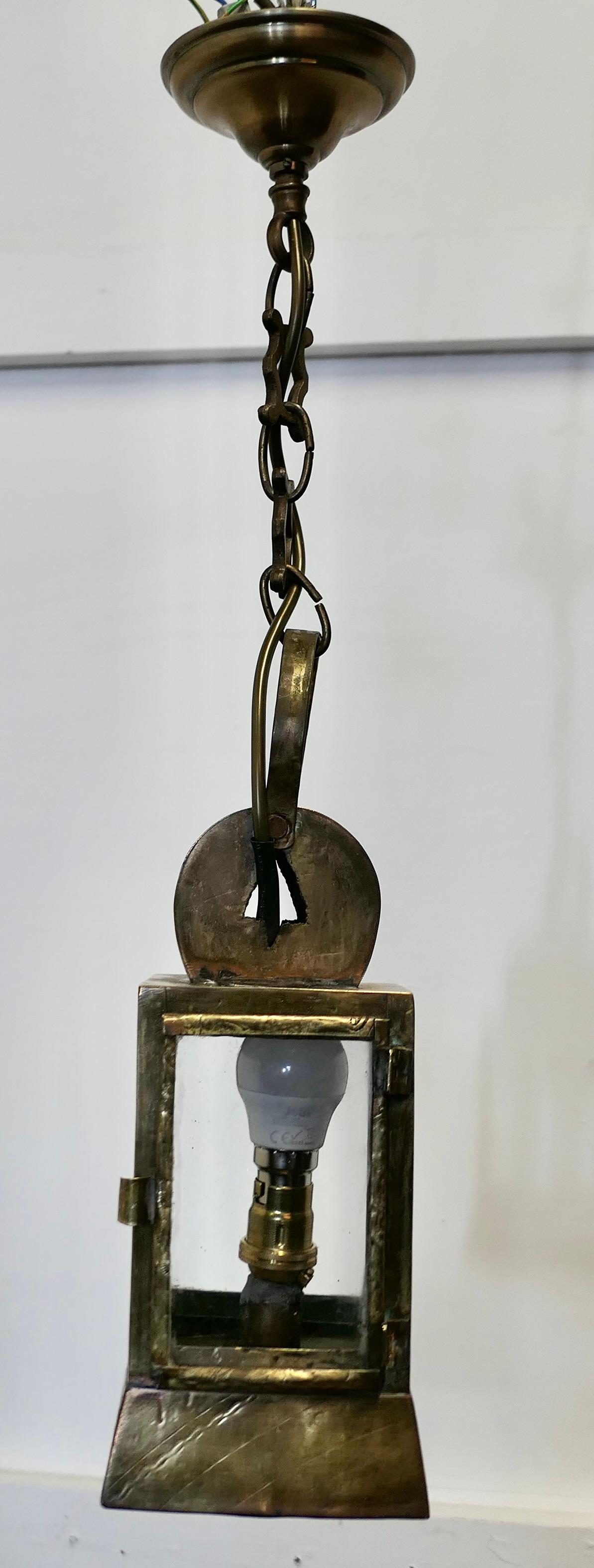 French Brass Night Watchman’s Lantern  This is a lovely piece For Sale 1
