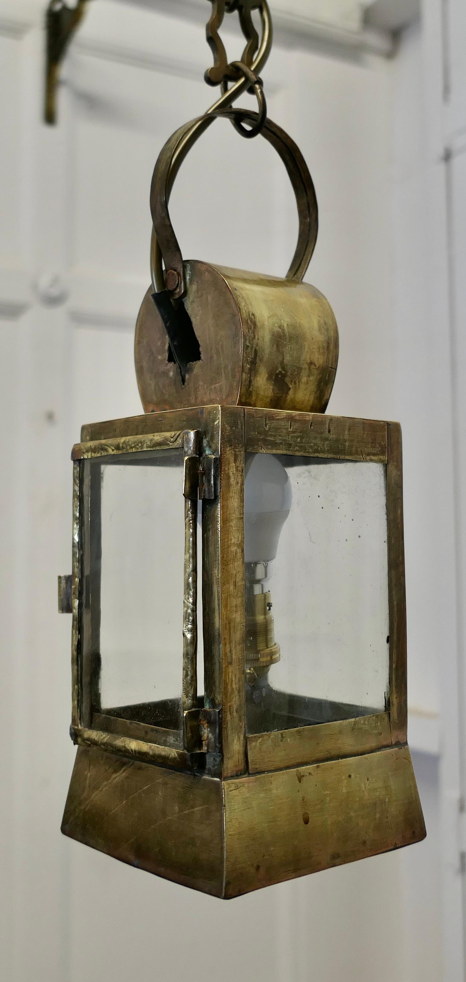 French Brass Night Watchman’s Lantern  This is a lovely piece For Sale 2