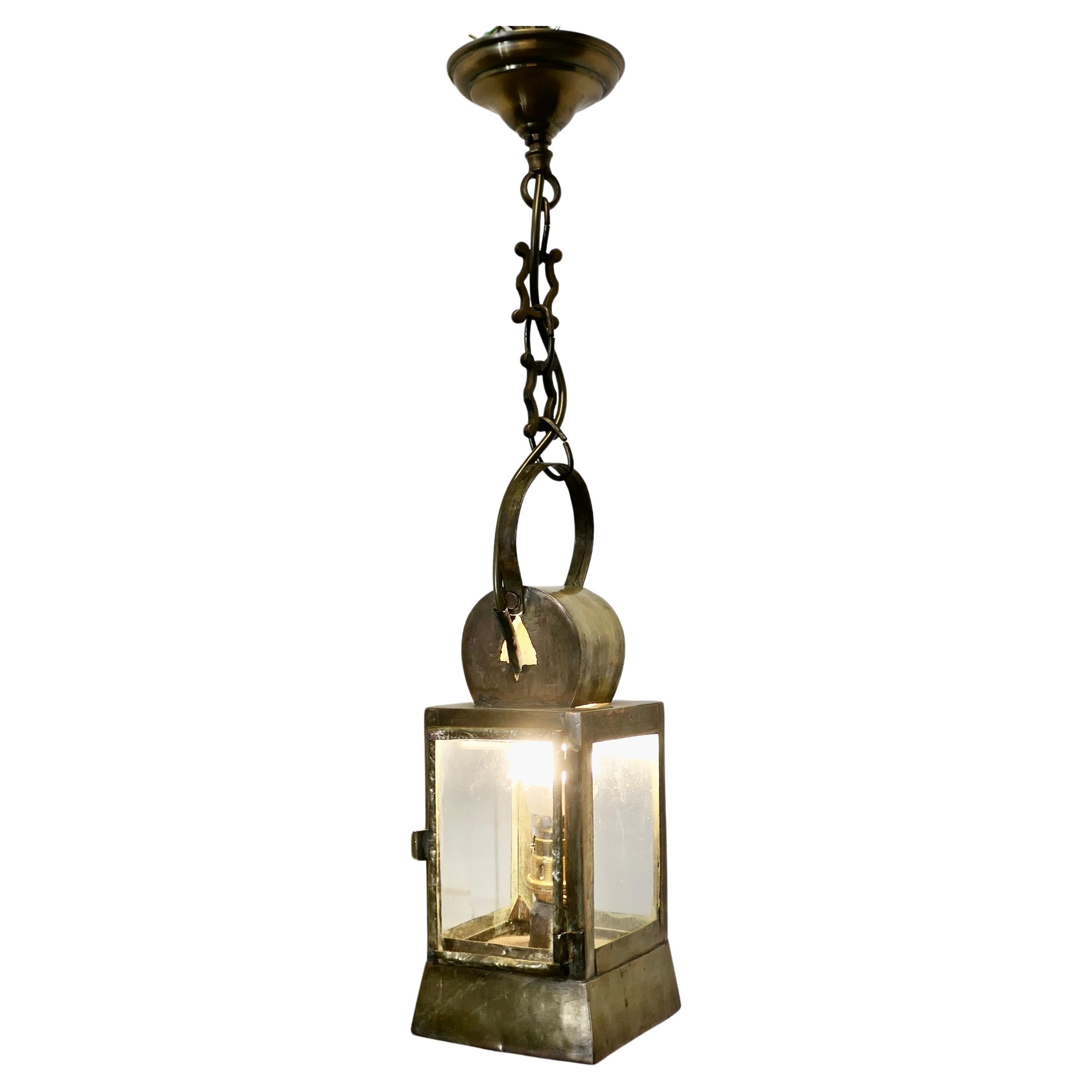 French Brass Night Watchman’s Lantern  This is a lovely piece  For Sale