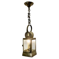 Antique French Brass Night Watchman’s Lantern  This is a lovely piece 