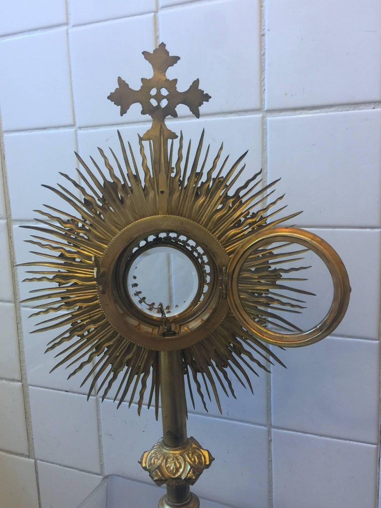 French Brass Ornate Starburst Monstrance Reliquary At 1stdibs