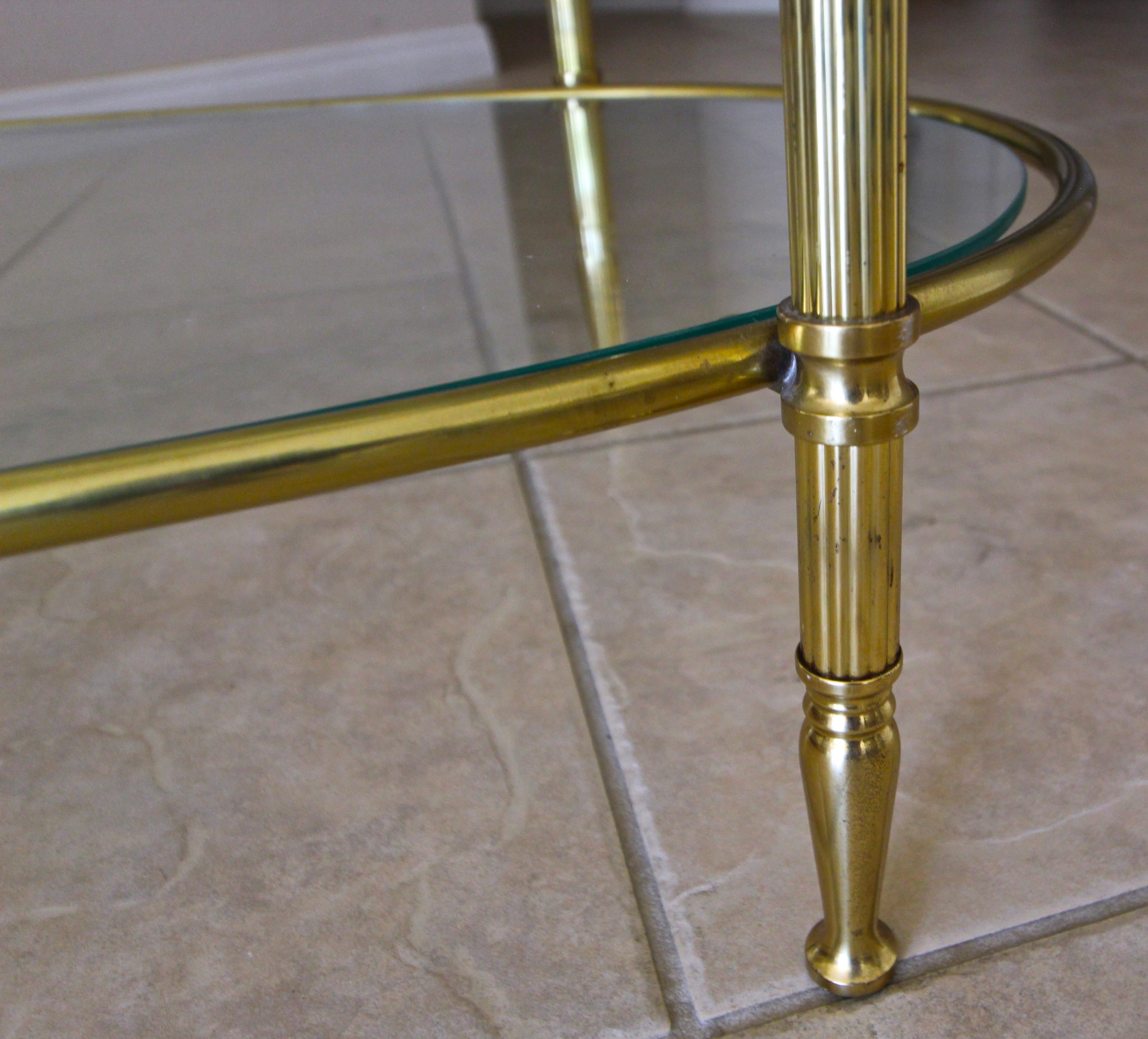 French Brass Oval Two-Tier Side or Coffee Table 6