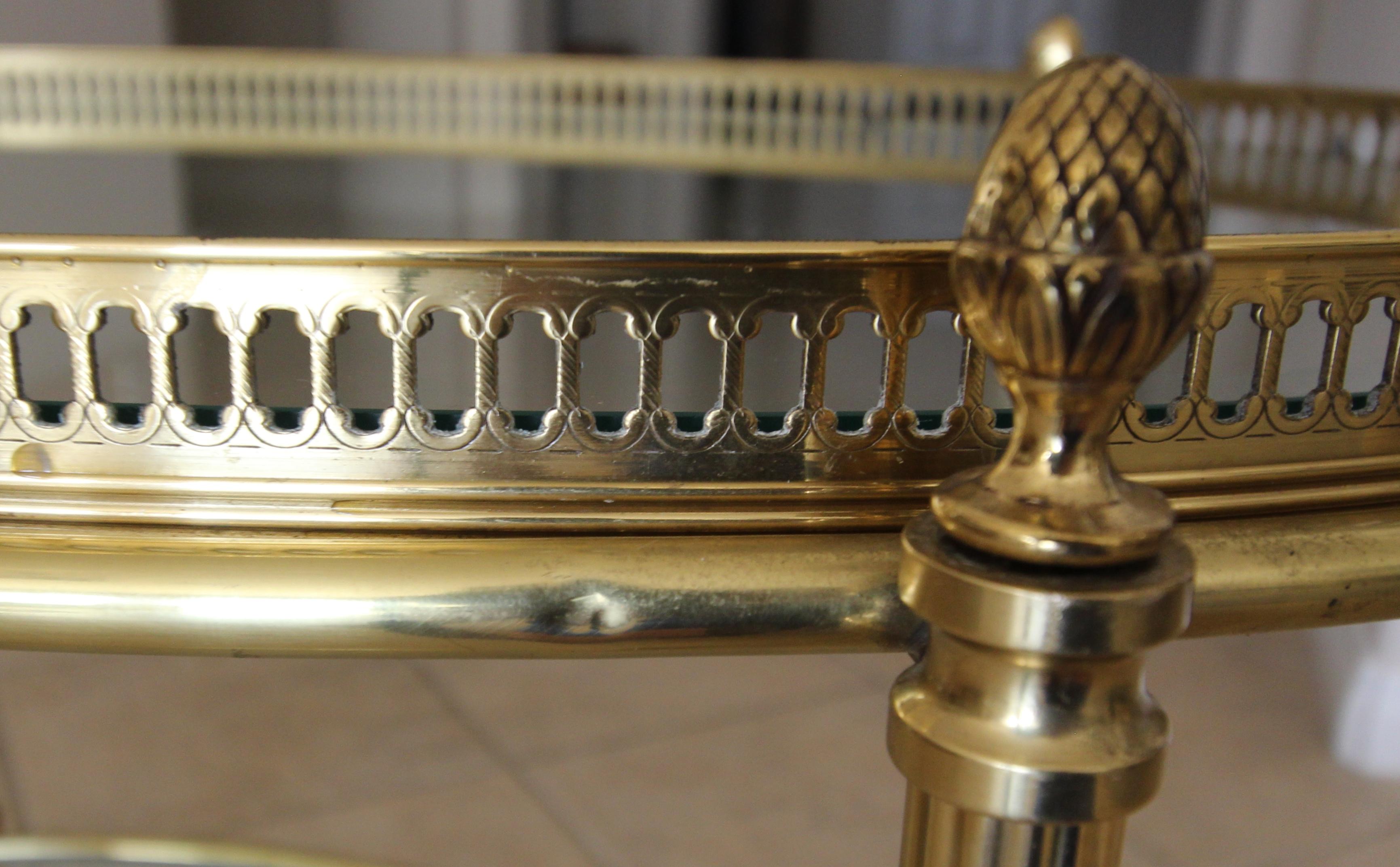 French Brass Oval Two-Tier Side or Coffee Table 9