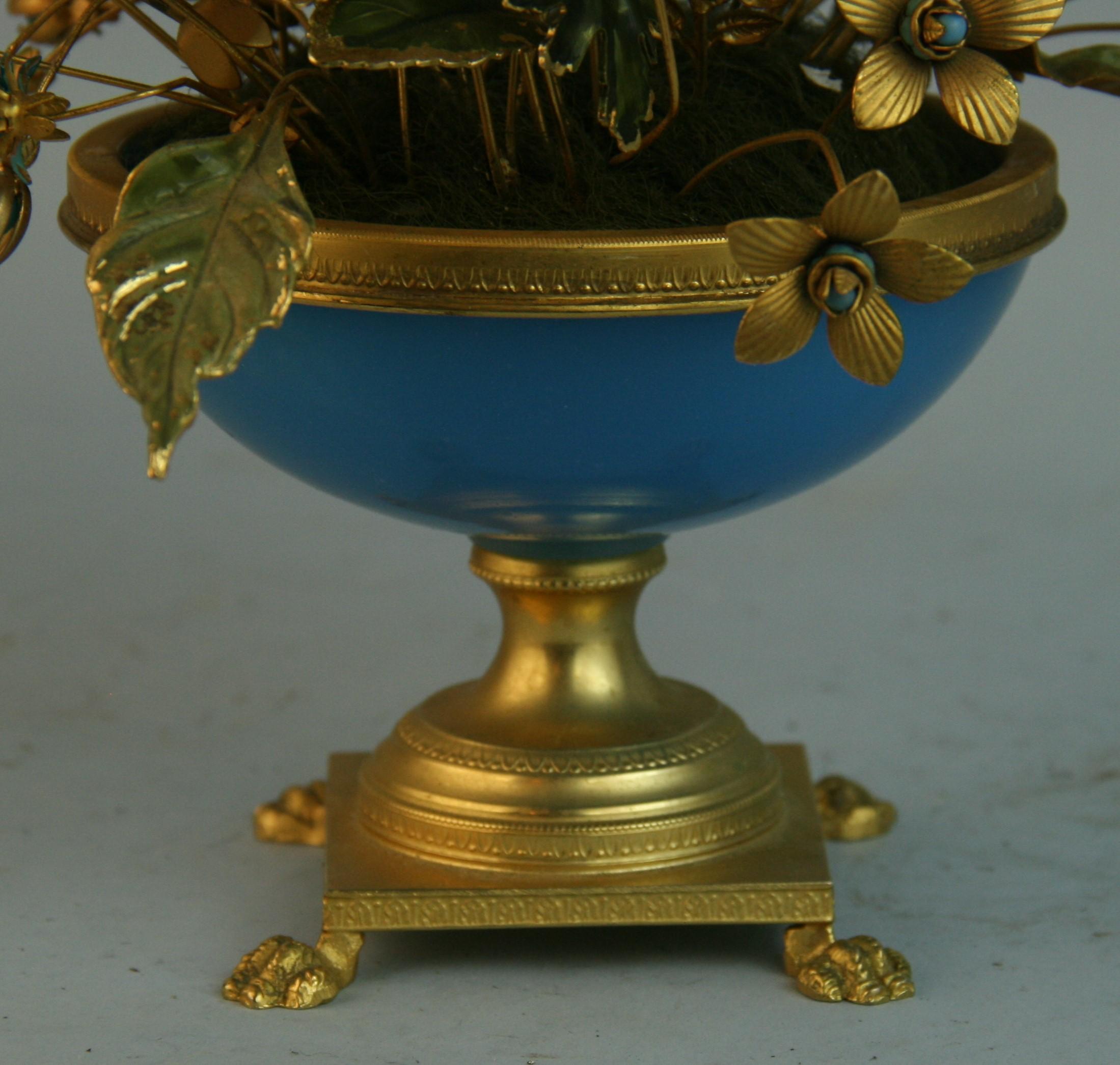 Hand-Crafted French Brass Painted Bouquet of Flowers For Sale