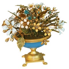 Vintage French Brass Painted Bouquet of Flowers