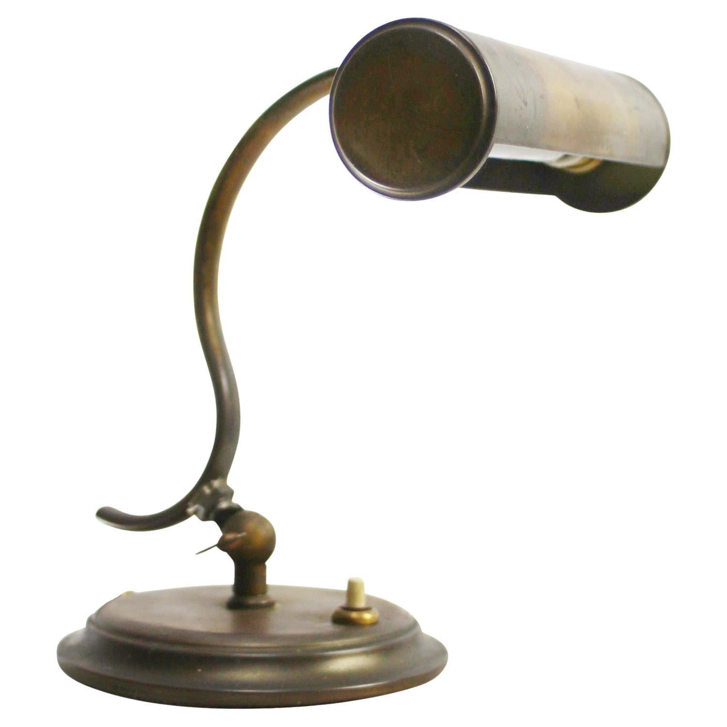 French Brass Piano Table Desk Lamp