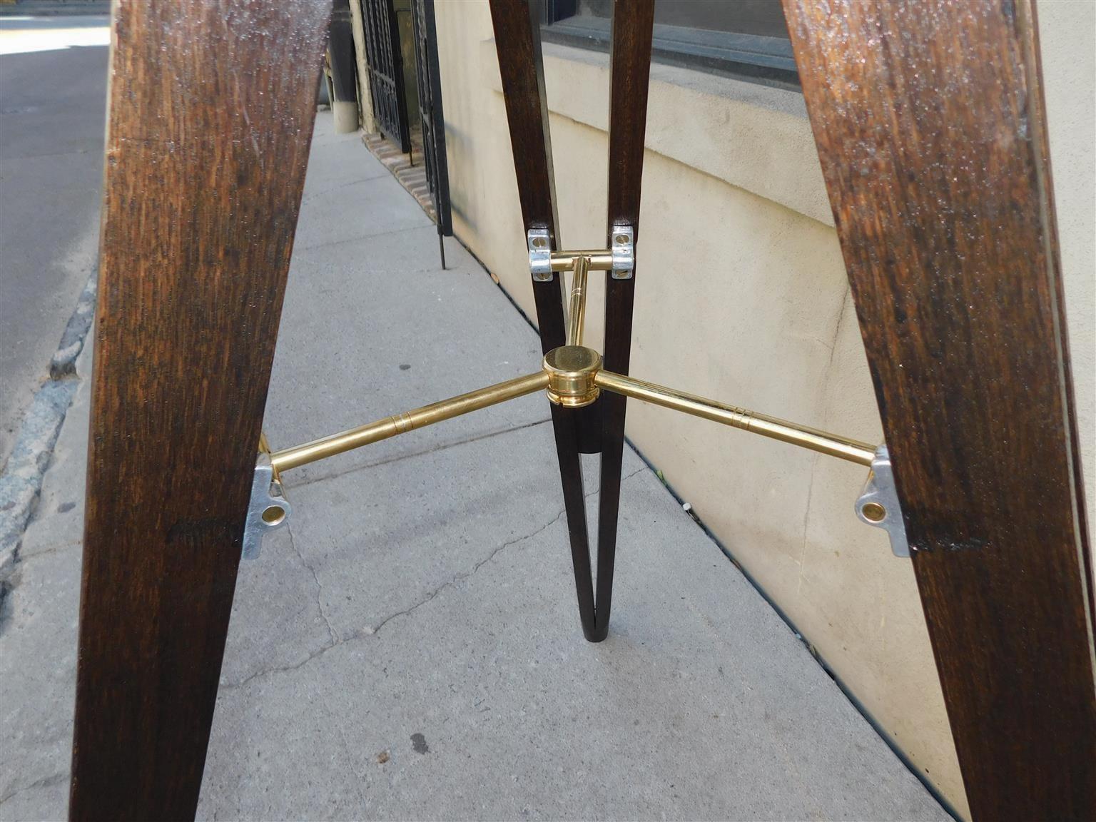 French Brass & Polished Steel Telescope w/ Spotting Scope on Tripod Stand C 1850 For Sale 7
