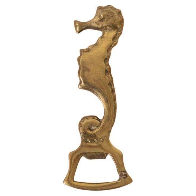 French Brass Seahorse Bottle Opener