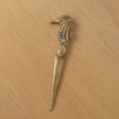 French Brass Seahorse Letter Opener