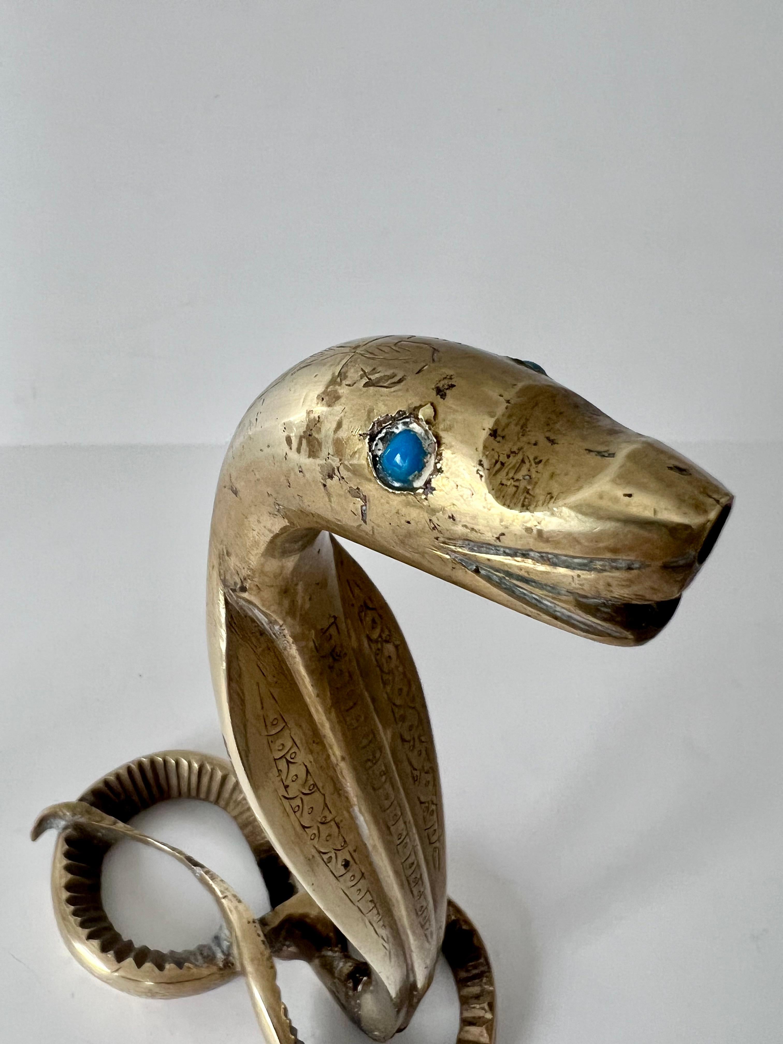 French Brass Serpent or Cobra Snake Paperweight or Sculpture For Sale 3