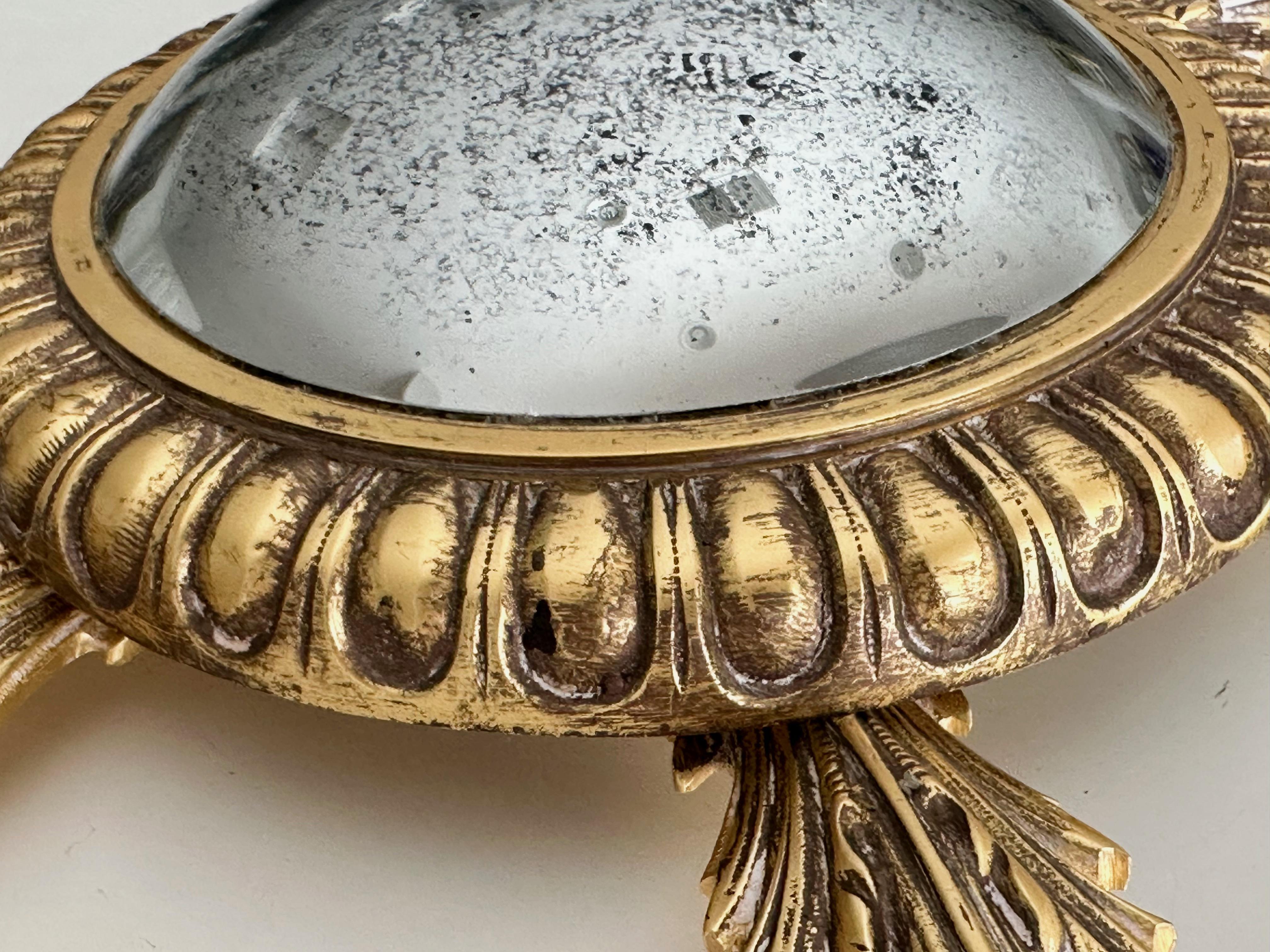 Französisch Messing Soleil oder Sunburst konvexen Wandspiegel im Angebot 7