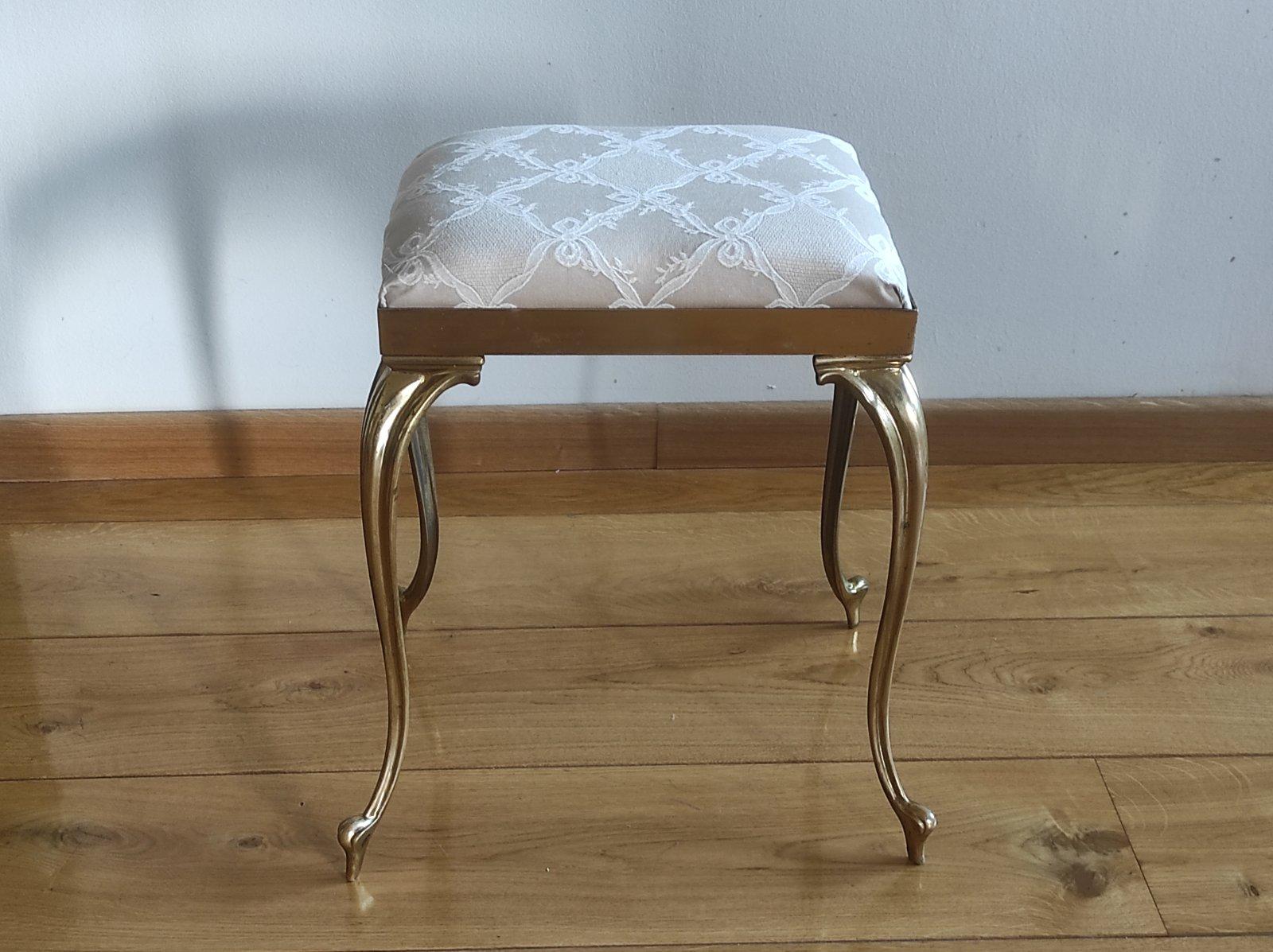 Milieu du XXe siècle Tabouret en laiton de la Maison Bagues 1950 en vente