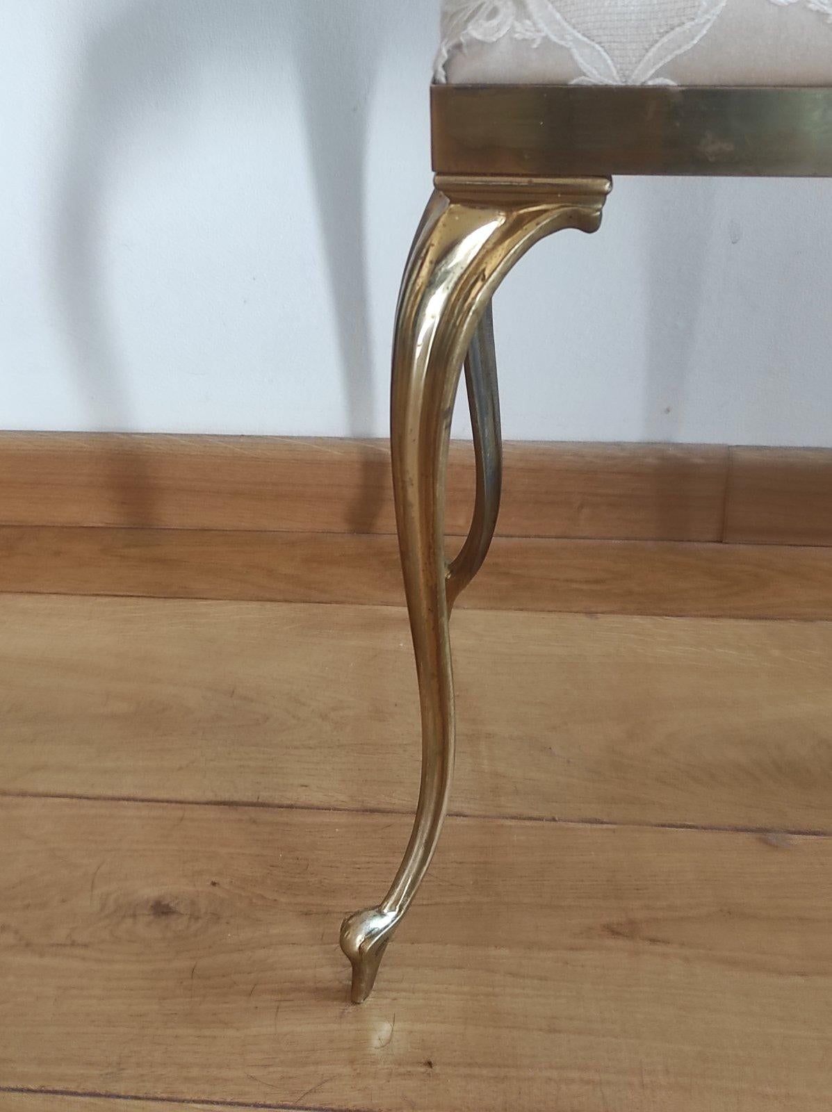 Tabouret en laiton de la Maison Bagues 1950 en vente 2
