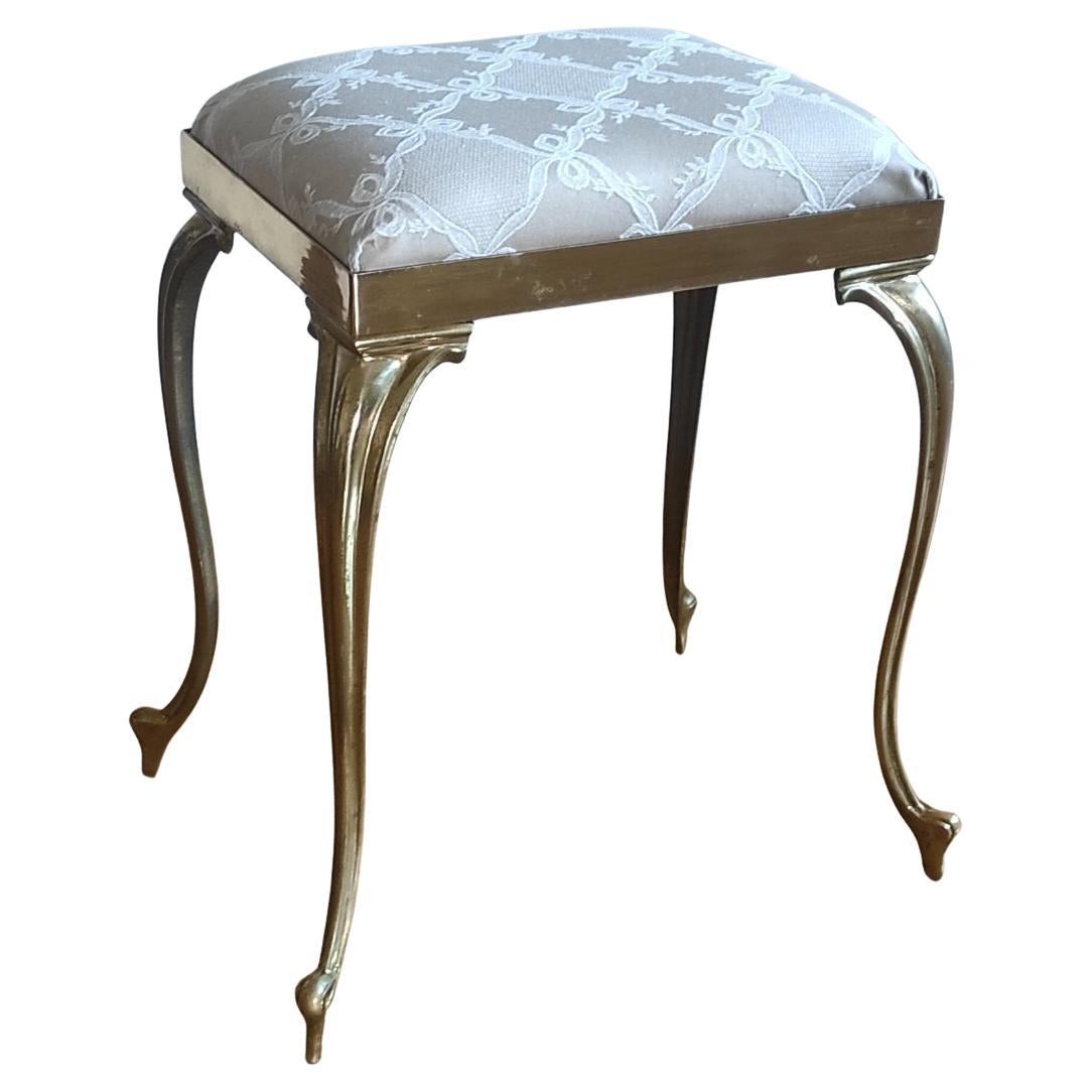 Tabouret en laiton de la Maison Bagues 1950