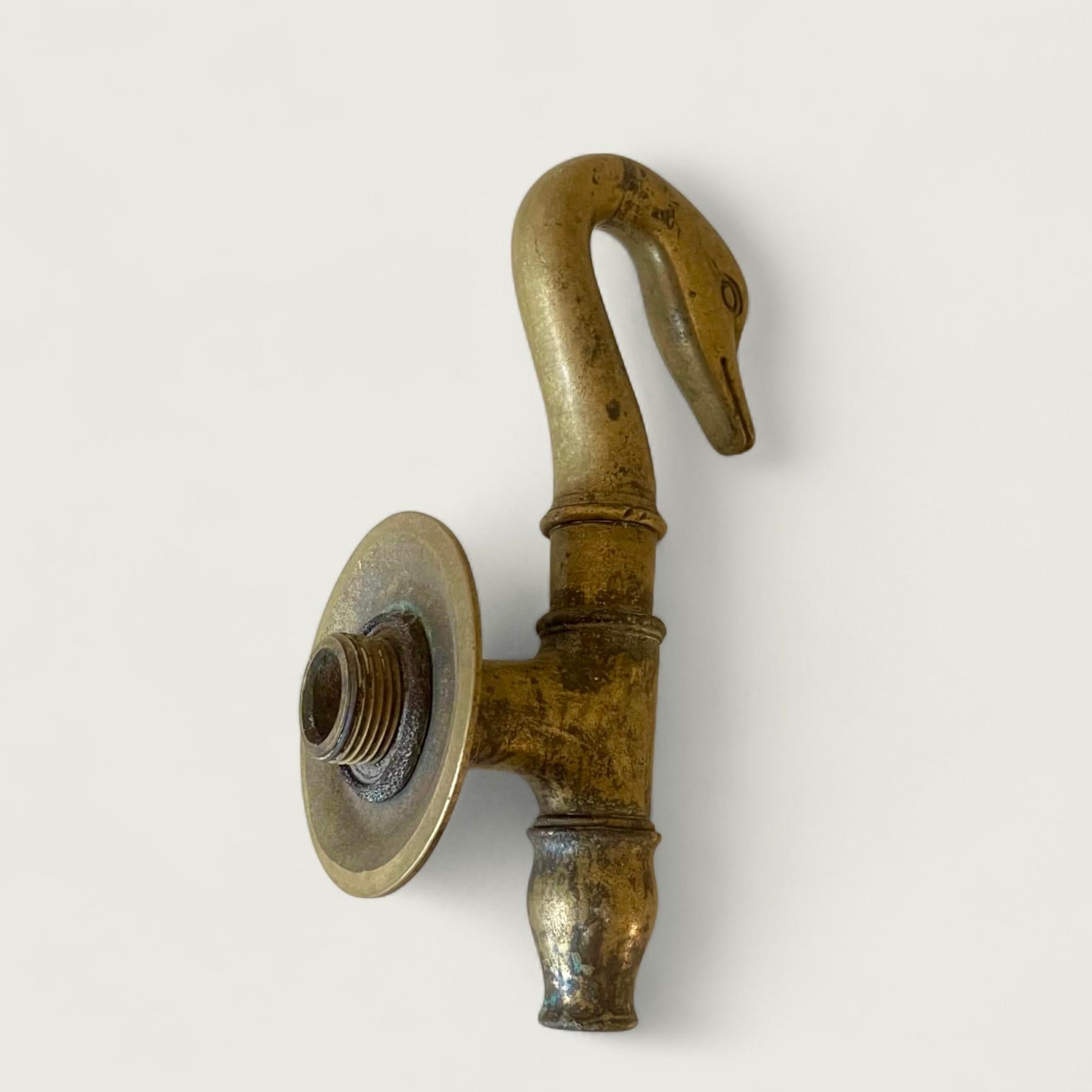 A wonderful beavy brass Swan Faucet/Spout French nineteenth century
