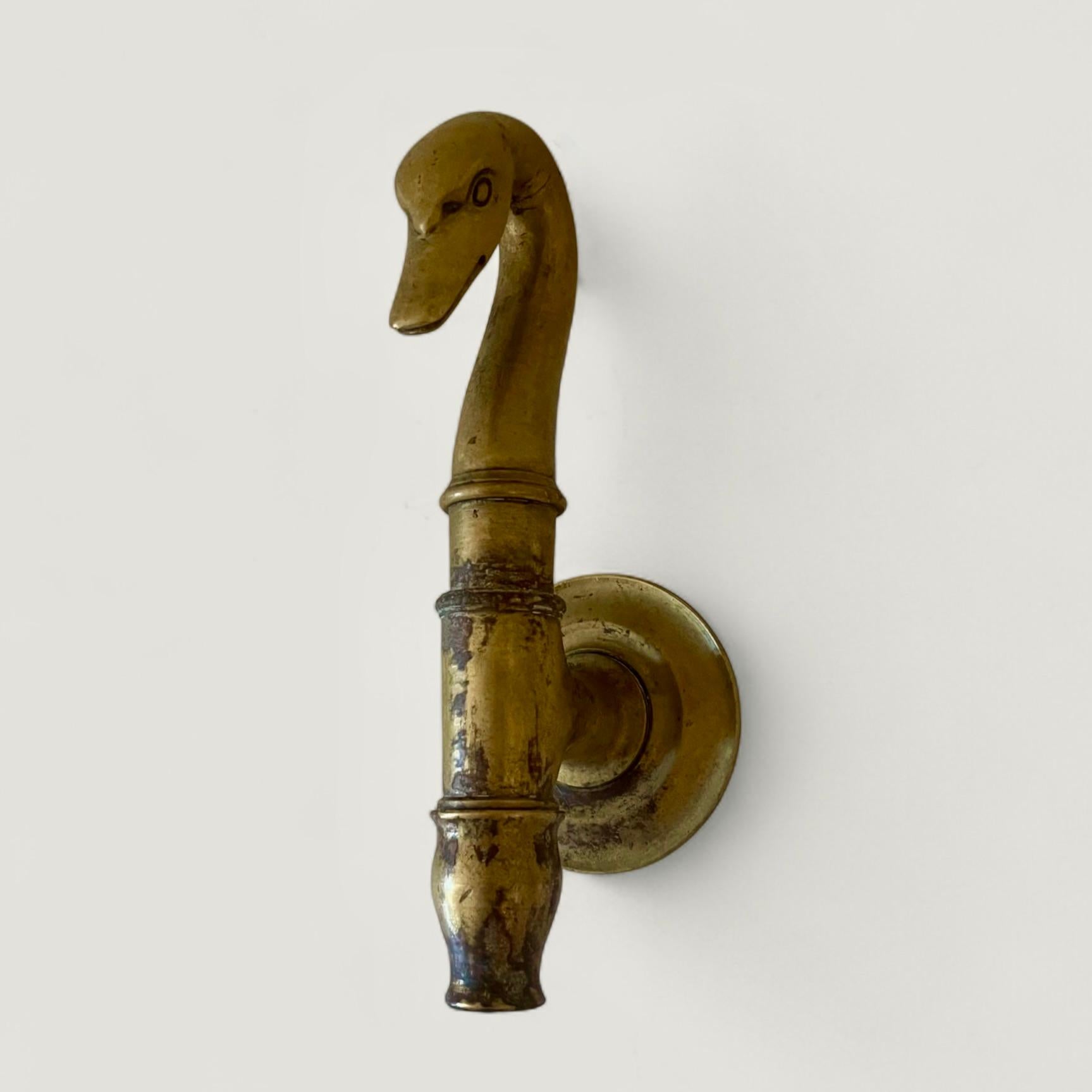 French Brass Swan Faucet Nineteenth Century In Good Condition For Sale In CA, CA