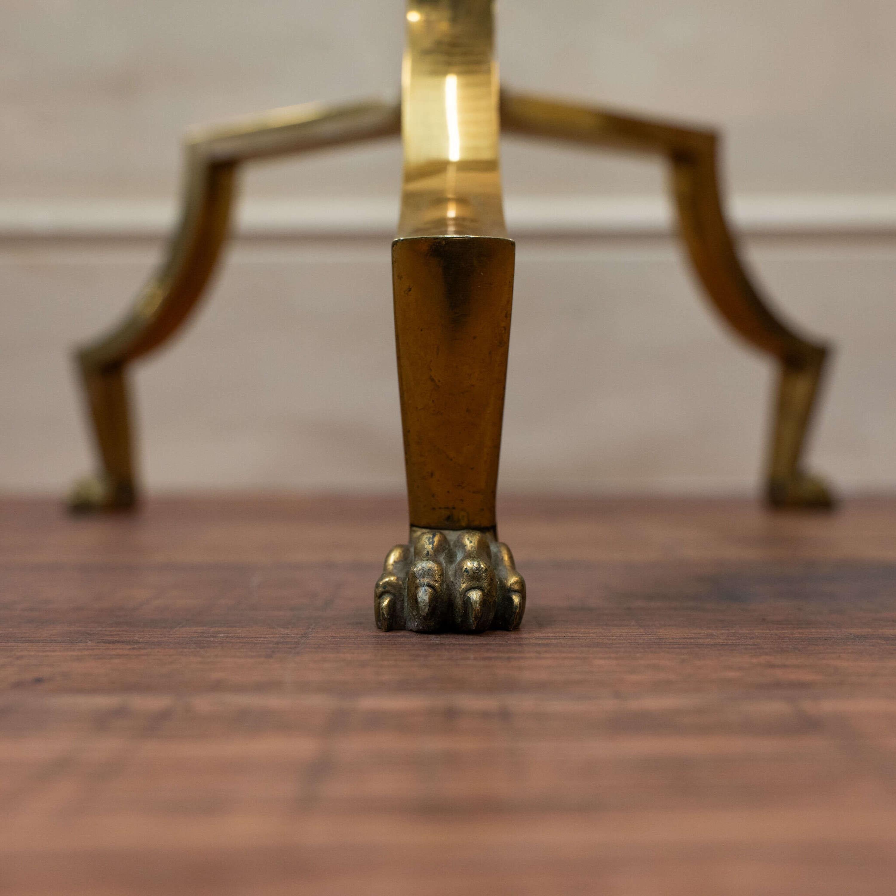 French Brass Swing Arm Floor Lamp circa 1940 1