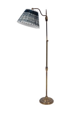 French Brass Swing Arm Floor Lamp