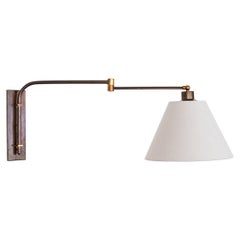 French Brass Swing Arm Wall Sconce