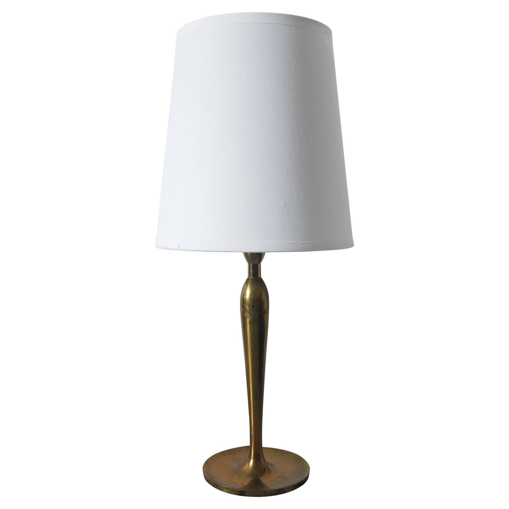 French Brass Table Lamp, 1950s