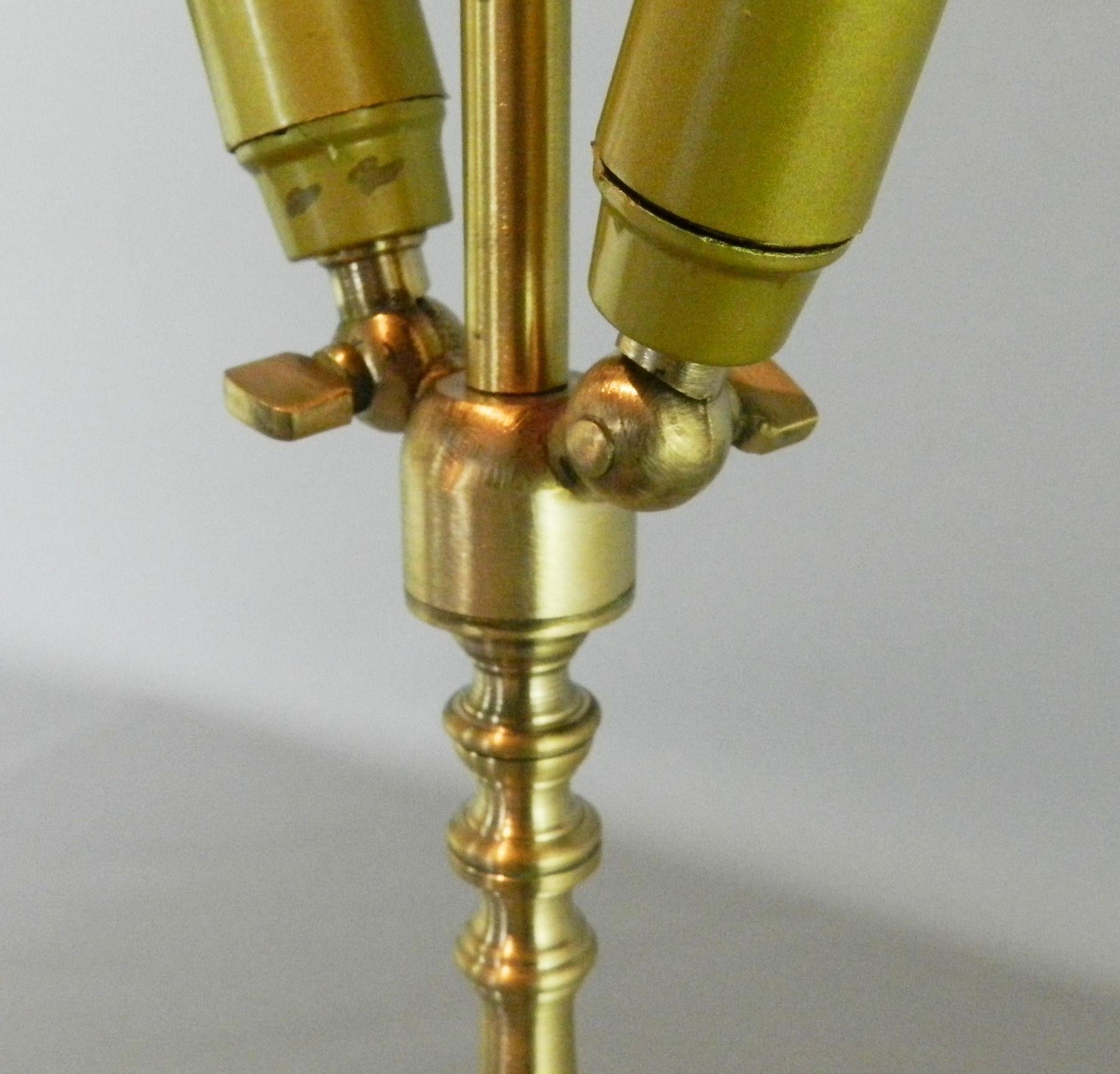 French Brass Table Lamp with Serpent Feet 5