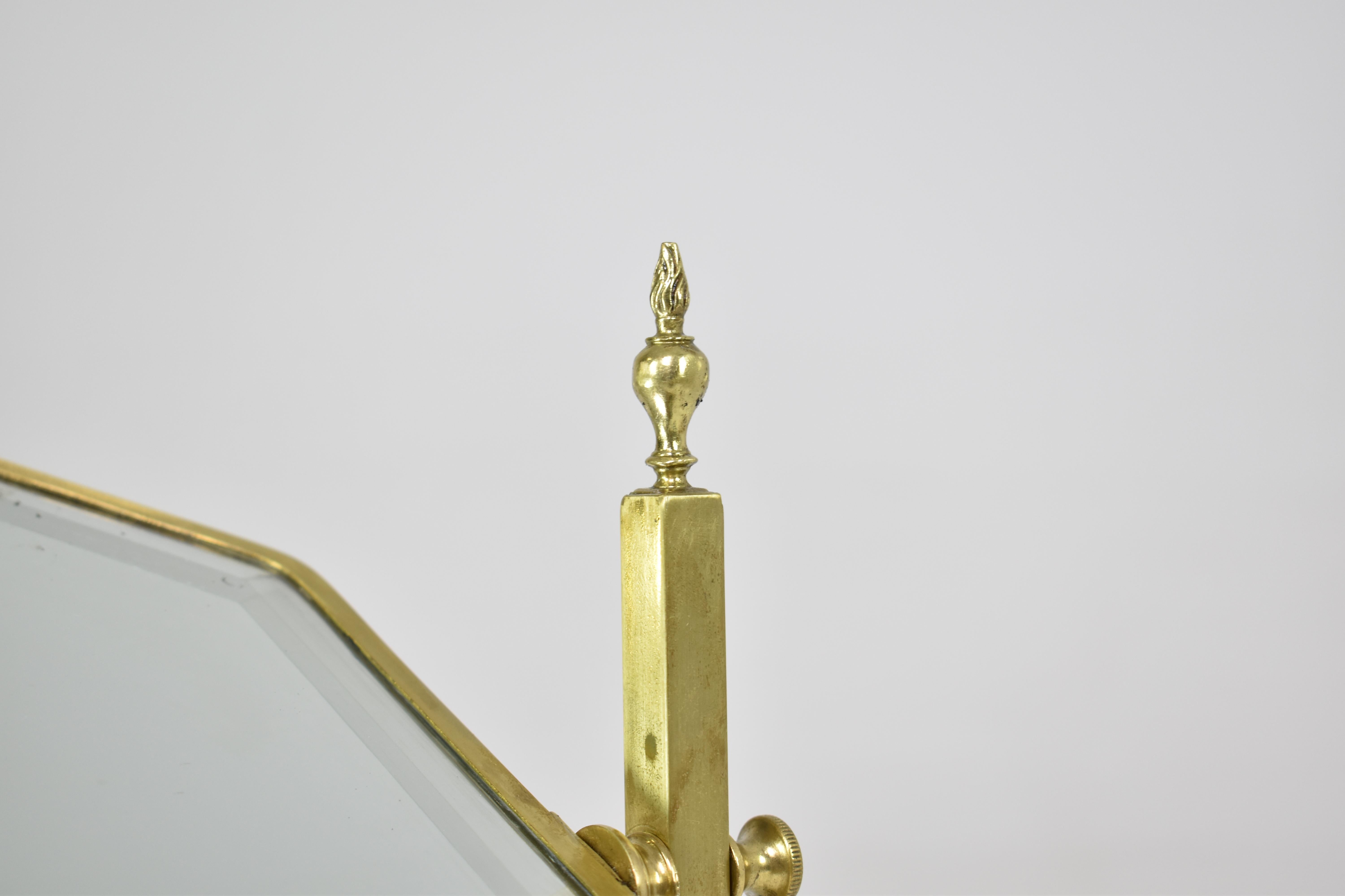 French Brass Table Mirror with Adjustable Frame, Circa 1930s For Sale 1