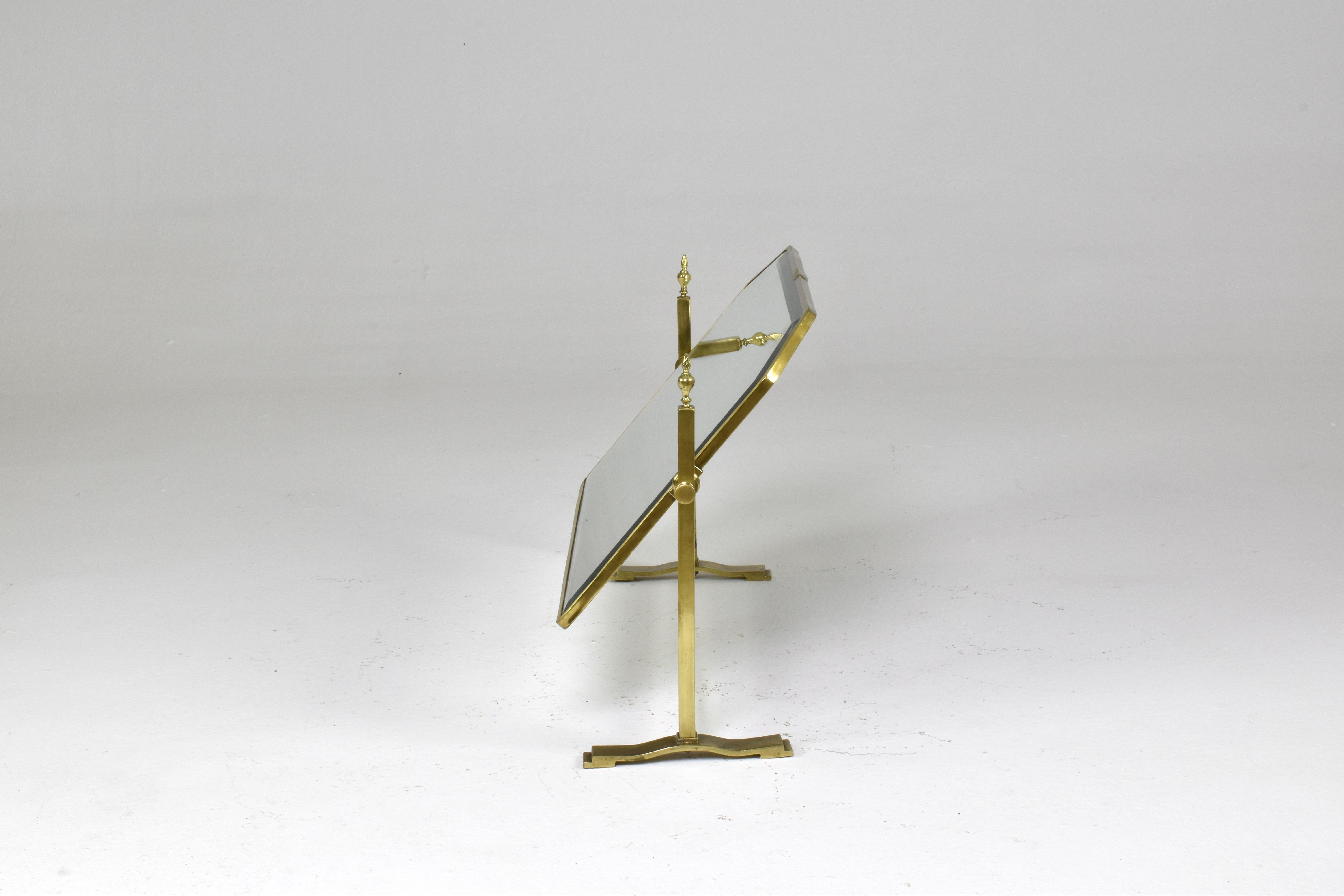 French Brass Table Mirror with Adjustable Frame, Circa 1930s For Sale 4