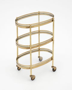 French Brass Three Tiered Bar Cart
