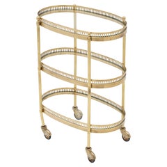 French Brass Three Tiered Bar Cart