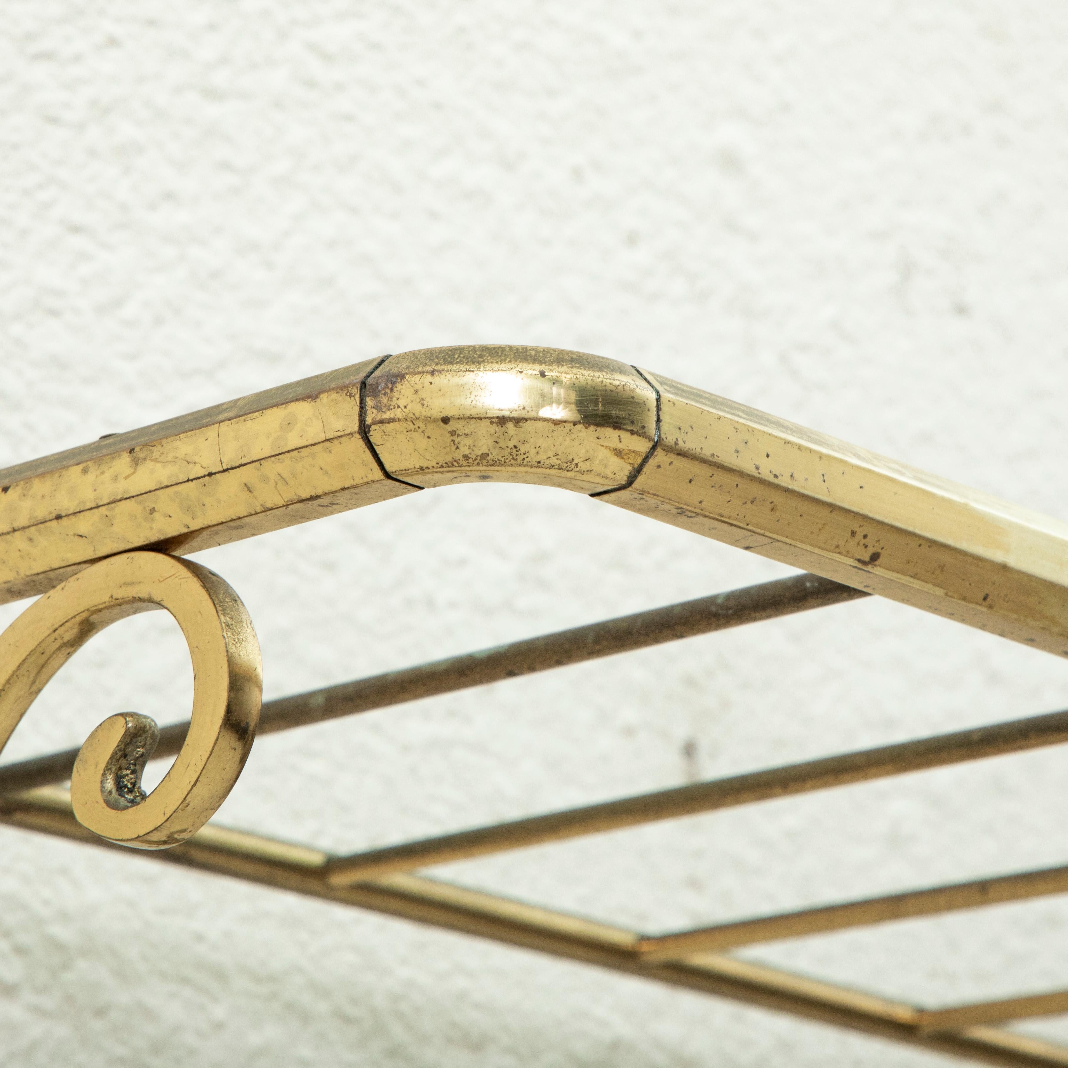 French Brass Train Hat and Coat Rack with Sliding Hooks, C. 1900 8