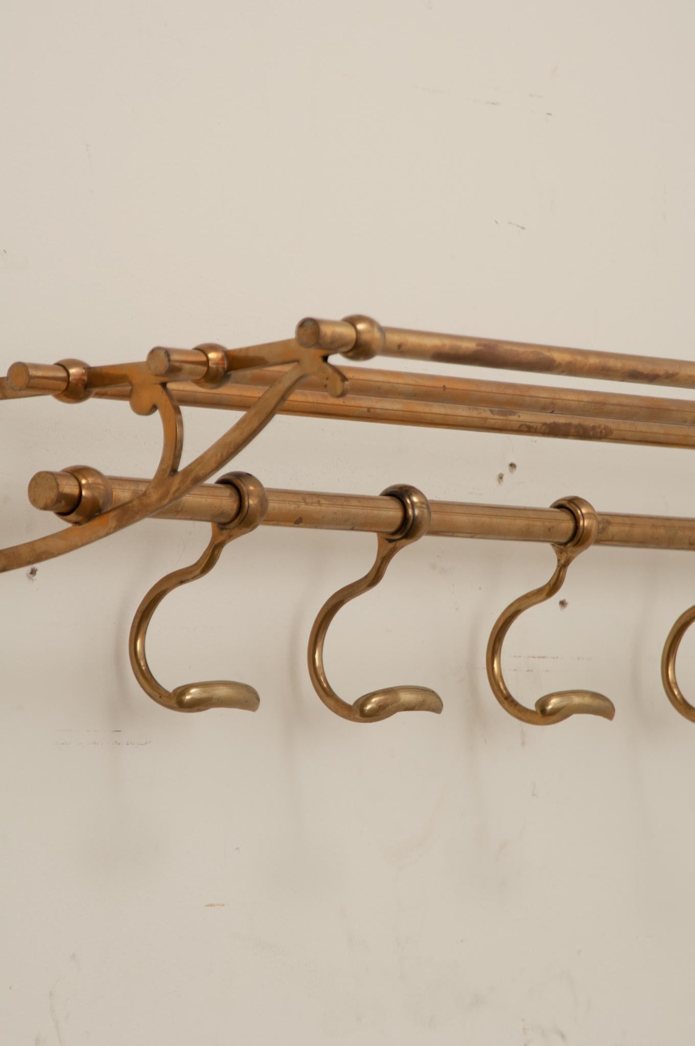 Hand-Crafted French Brass Train Rack