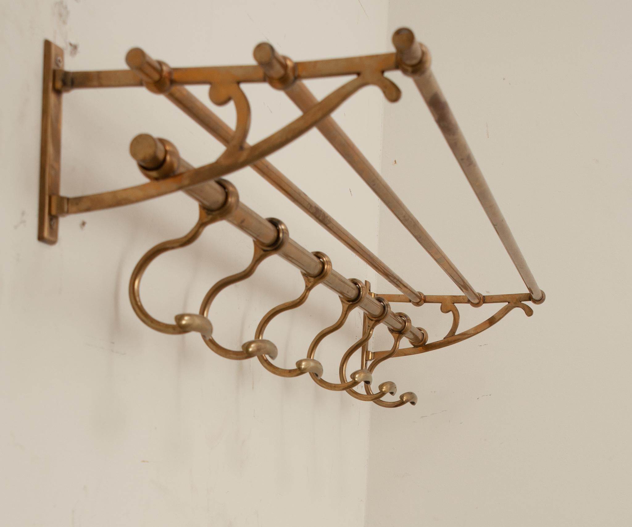 French Brass Train Rack In Good Condition In Baton Rouge, LA
