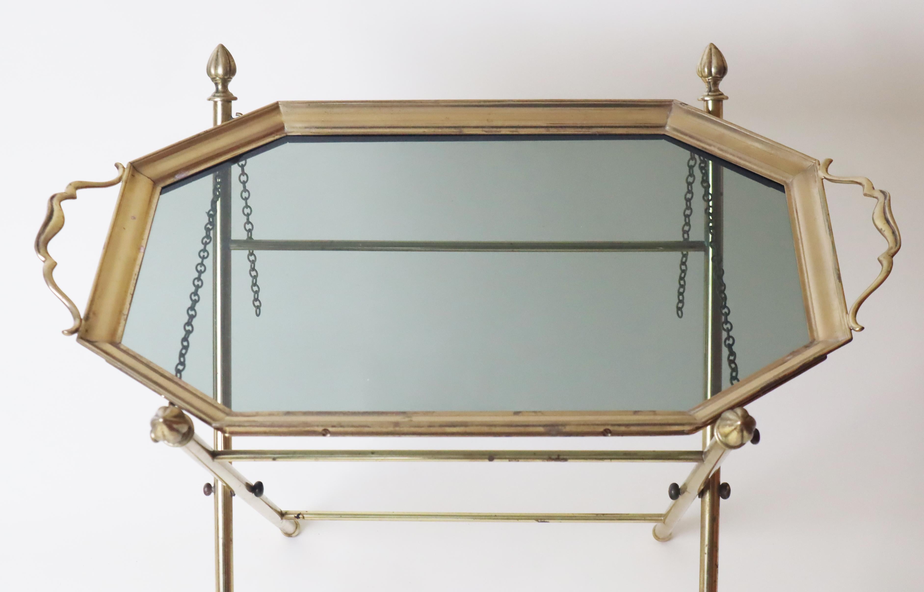 Französischer Messing-Tabletttisch im Hollywood-Regency-Stil im Angebot 2