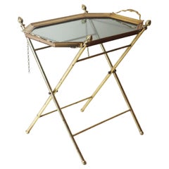 Französischer Messing-Tabletttisch im Hollywood-Regency-Stil