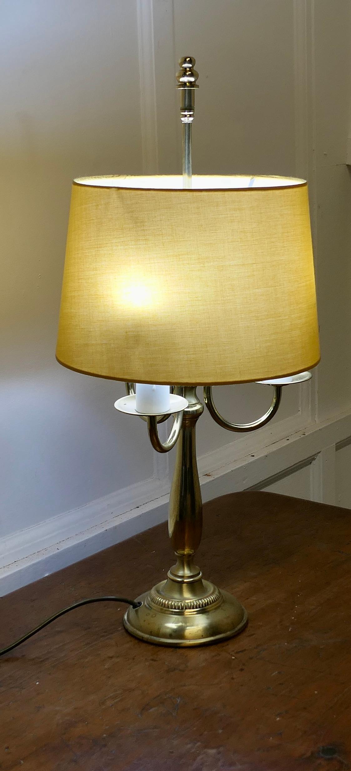 Mid-20th Century French Brass Triple Desk Lamp  A lovely piece, a brass triple sconce lamp this i For Sale