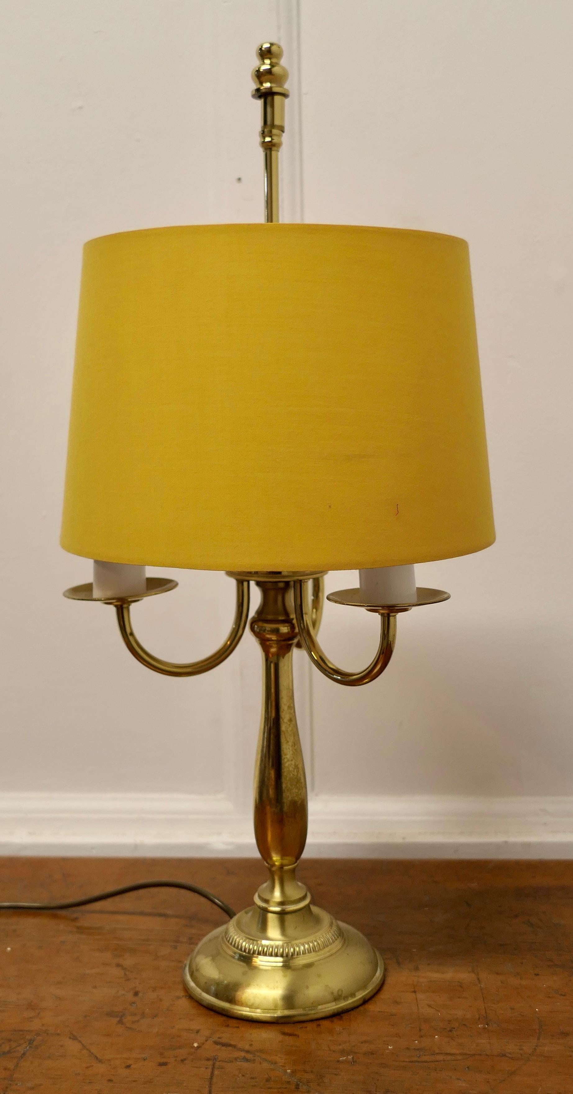 French Brass Triple Desk Lamp  A lovely piece, a brass triple sconce lamp this i For Sale 2
