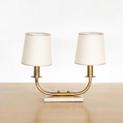 French Brass Two-Arm Table Lamp