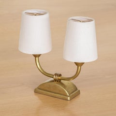 French Brass Two-Arm Table Lamp