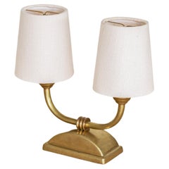 French Brass Two-Arm Table Lamp