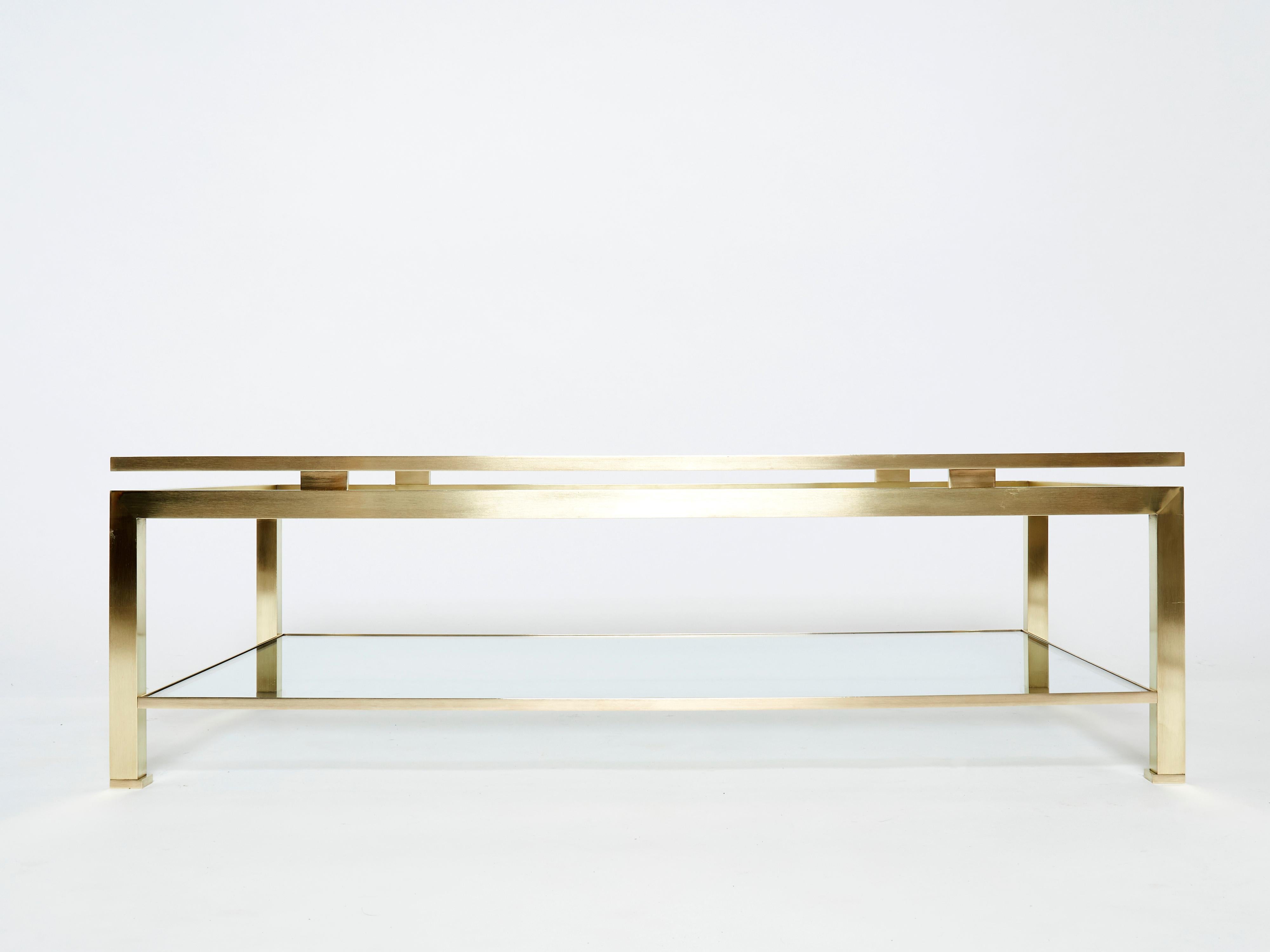 Late 20th Century French Brass Two-Tier Coffee Table Guy Lefevre for Maison Jansen 1970s