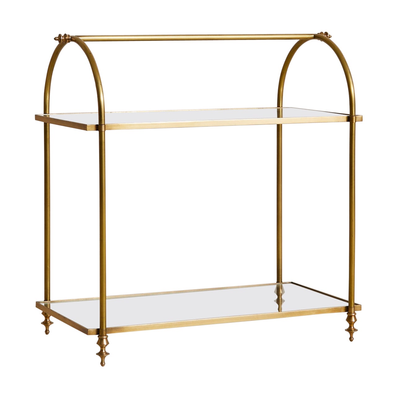 French Brass Two-Tier Side Table in the Manner of Maison Jansen, 1940s For Sale