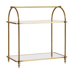 French Brass Two-Tier Side Table in the Manner of Maison Jansen, 1940s
