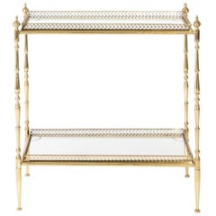 French Brass Two-Tiered Side Table French Brass Two-Tiered Side Table