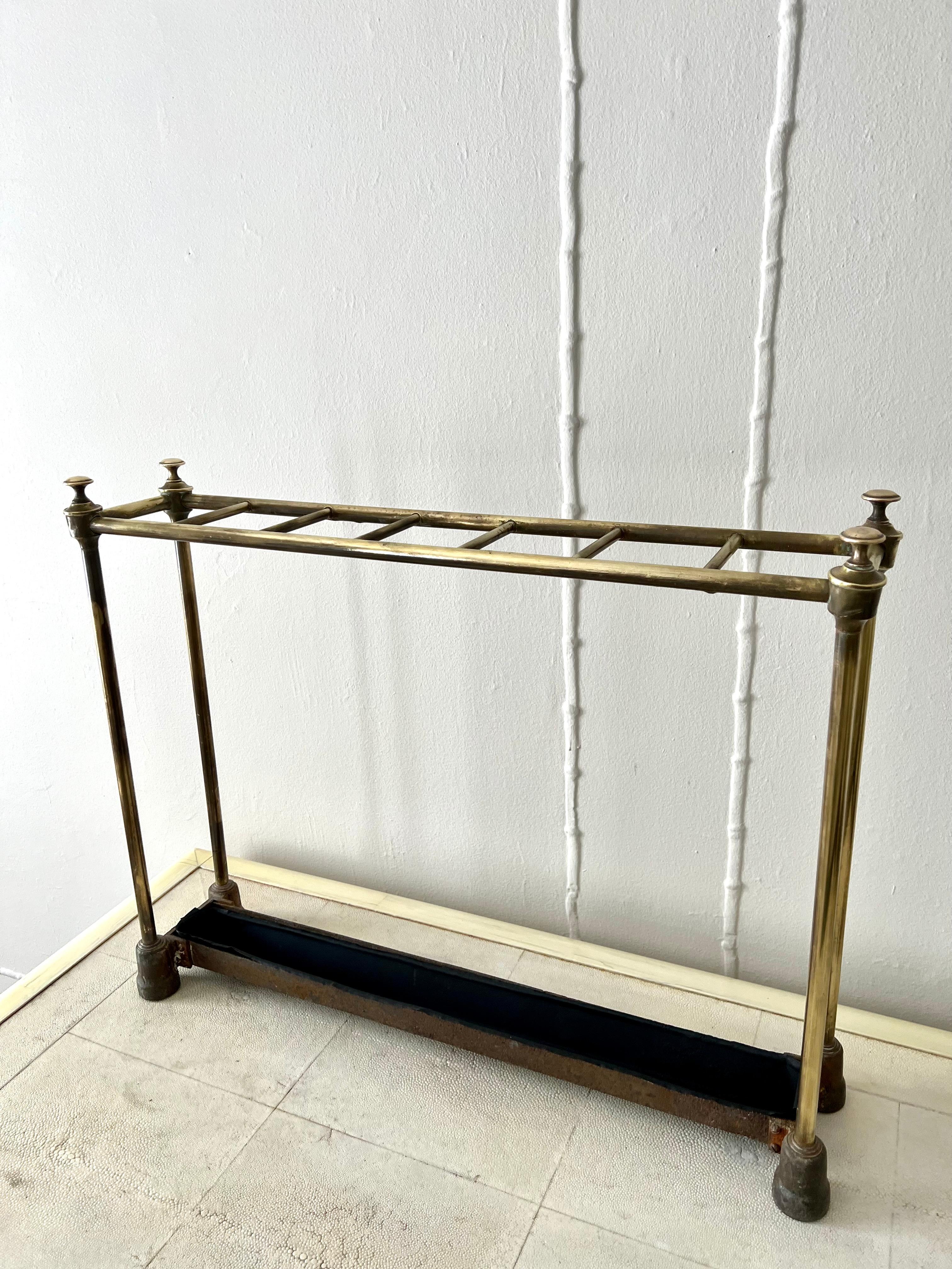 French Brass Umbrella Stand In Good Condition In Los Angeles, CA